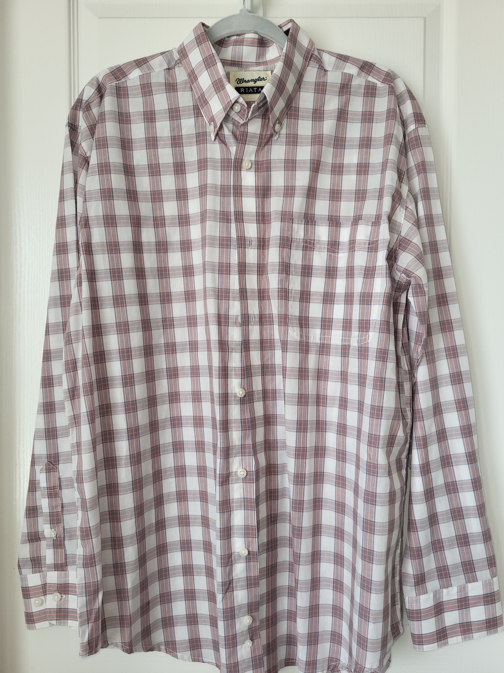 Wrangler Plaid Long-Sleeve Button-Down Shirt - Men's - Western Shirt Large